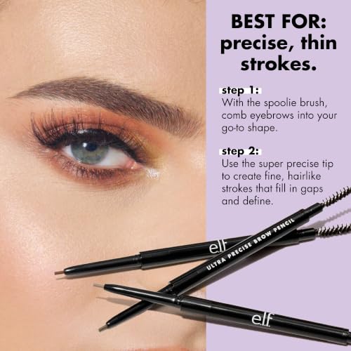 e.l.f. Ultra Precise Brow Pencil Taupe - Dual-Ended Eyebrow Definer & Filler