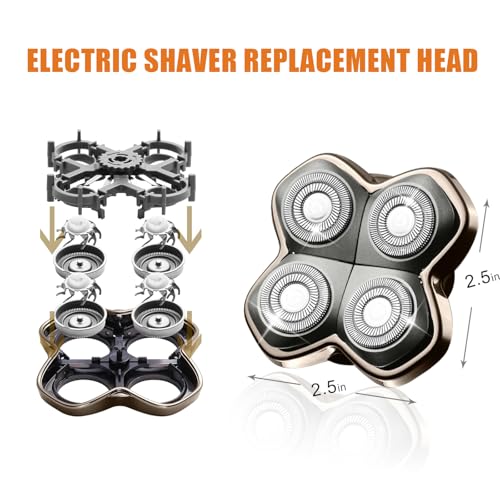 Replacement Blade Shaver PRO 2 Head for Electric Shaver Compatible with Skull Pitbull, Butterfly Kiss PRO & Palm Shavers (2Pack)