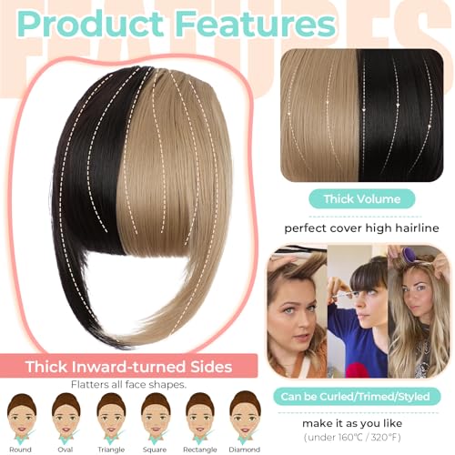 Clip In Bangs Hair Extension - Synthetic French Fringe Dark Brown