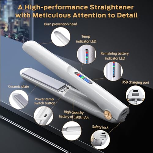 Cordless 2-in-1 Hair Straightener & Curler - Mini Travel Iron