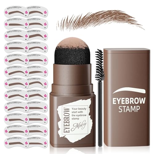 Eyebrow Stamp Kit with 24 Stencils & Powder - Waterproof