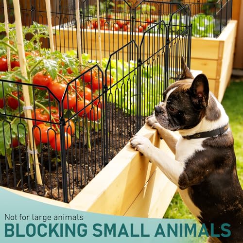 Goovilla 10ft Rustproof Metal Garden Fence Panels for Animals