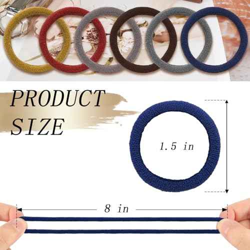 Nylon Hair Ties - No Damage,Strong Soft Cotton Hair Bands Accessories for Thick Hair 100PCS Ponytail Holders for Women Girls