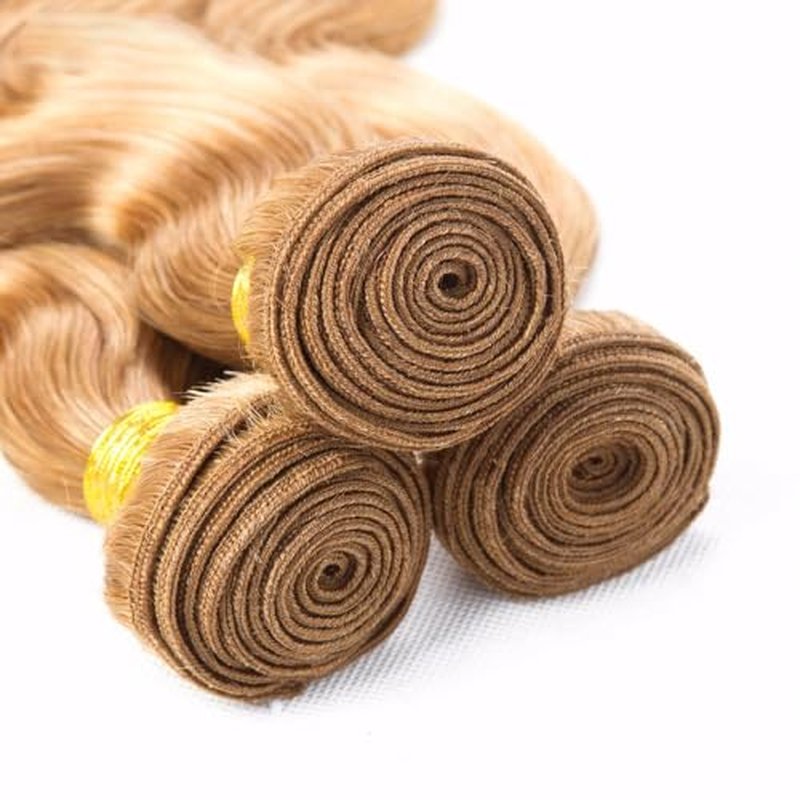 Honey Blonde Body Wave Human Hair 3 Bundles - 10 12 14 inch