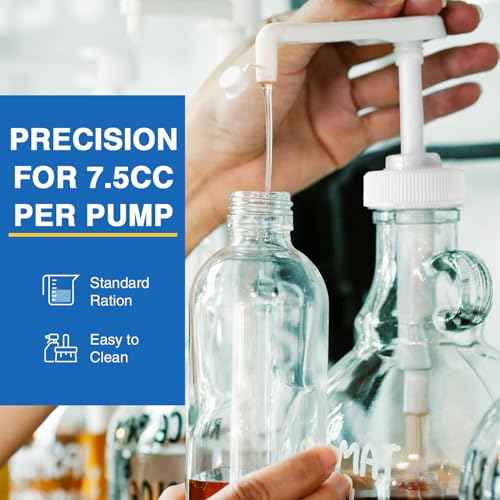 4Pcs Gallon Jug Syrup Pump Dispenser, 38-400 Leak Proof Pump for Gallon Jug - Lotion Shampoo Pump Cap Included, Fits 1 Gallon Bottle 64oz 128oz Shampoo Laundry Detergent Containers