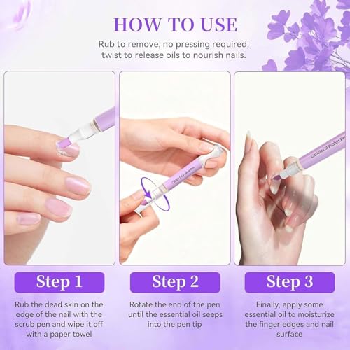 2-in-1 Cuticle Oil Pusher Pen with Ceramic Tool - Pack of 2