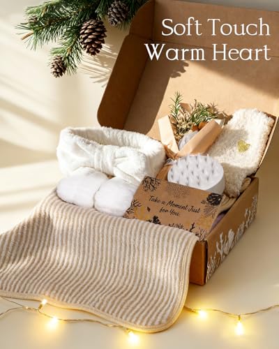 11-Piece Natural Spa Gift Set for Women - Bath Bombs, Salts & Candle
