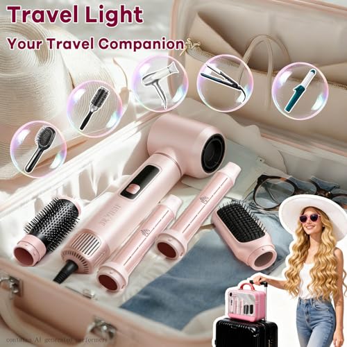 Dryhsip 5-in-1 Hair Styler & Air Dryer Brush with Ionic Technology