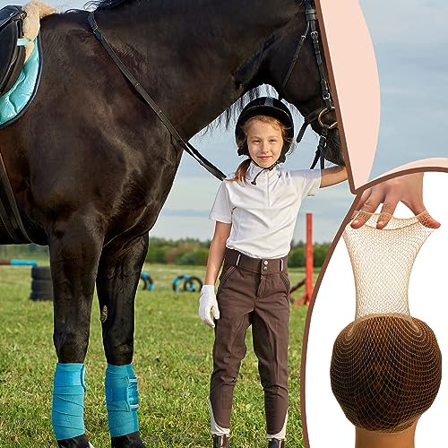 4-Pack Equestrian Hair Nets for Women Riders Light Brown