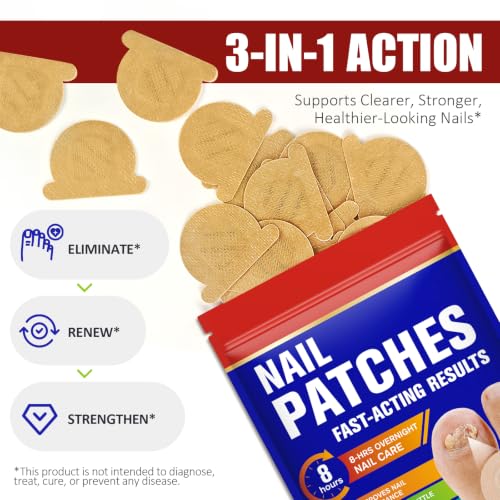 Overnight Fungal Nail Repair Patches for Discolored & Thickened Nails - 32 Pack