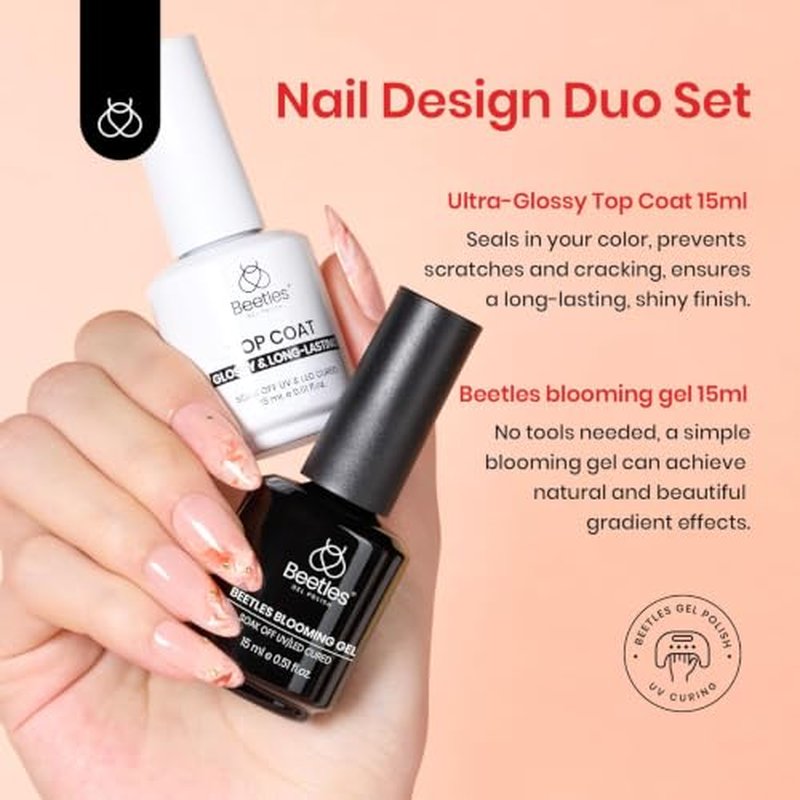 Beetles Blooming Gel Polish Set - UV/LED Soak Off Nail Art, 2x15ml