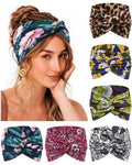 REOTECALL Extra Wide 7.08in Headbands 6-Pack Non-Slip Boho Twist Cross Hair Bands Yellow