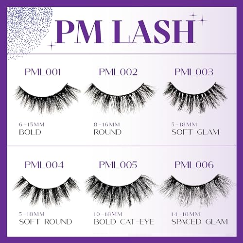 CATTITUDE 5D Cat Eye False Eyelashes - Wispy Faux Mink, Clear Band