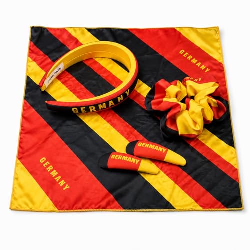 Germany Flag Hair Ties & Clips 4-Piece Set for Women