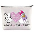 WZMPA Daisy Cosmetic Bag Duck Lover Gifts Peace Love Daisy Makeup Zipper Pouch Bag Cartoon Merchandise (Love Daisy)