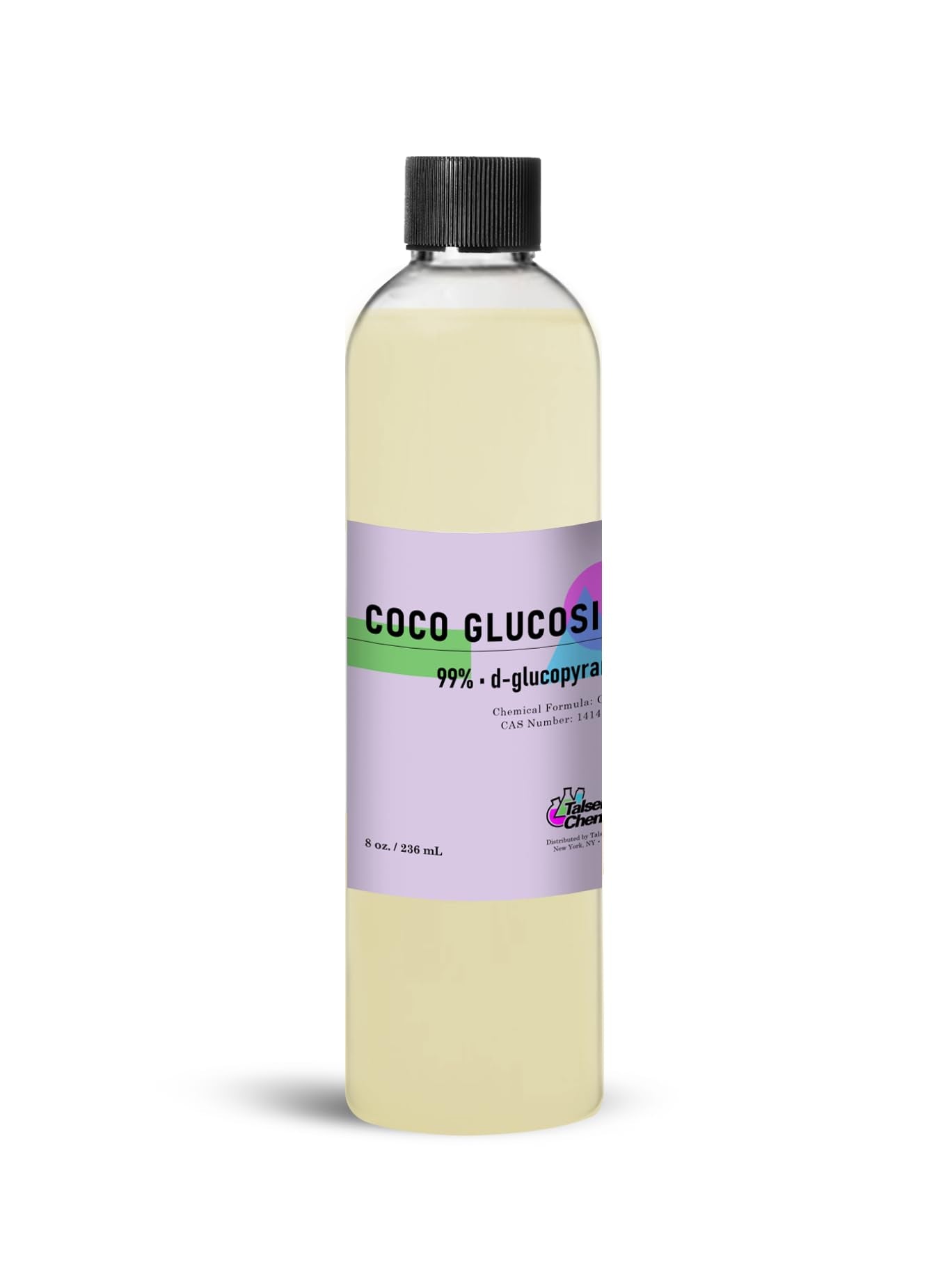 Coco Glucoside Organic (8 Ounce / 236 mL) Natural Non-Ionic Surfactant, Cleansing & Foaming Agent for DIY Cosmetics Skincare & Haircare, Versatile Emulsifying Agent by Talsen Chemicals