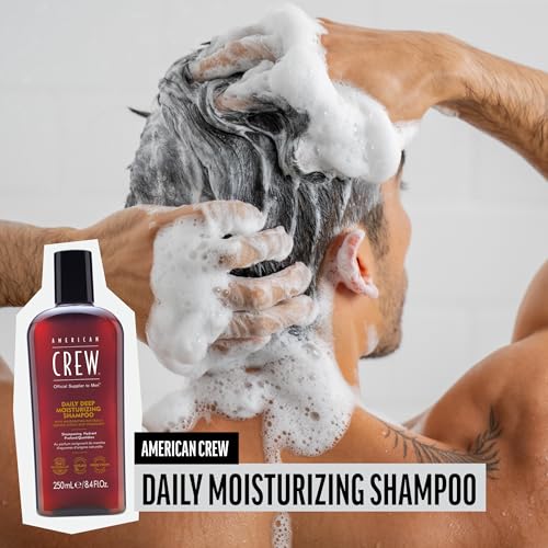 AMERICAN CREW Shampoo for Men, Daily Deep Moisturizer, Naturally Derived, Vegan Formula, Citrus Mint Fragrance, 8.45 Fl Oz