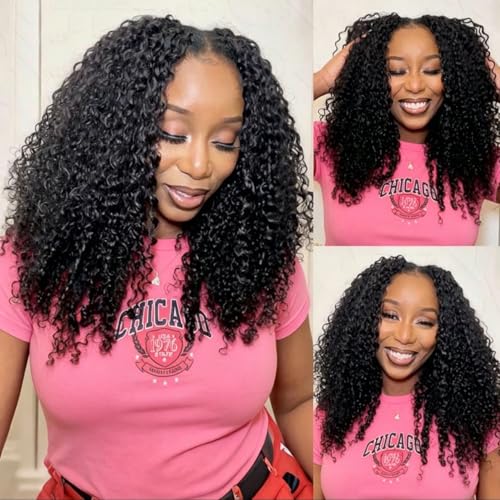Human Crochet Hair 14 Inch Burmese Curly Extensions Pre-Separated 50 Strands Natural Black