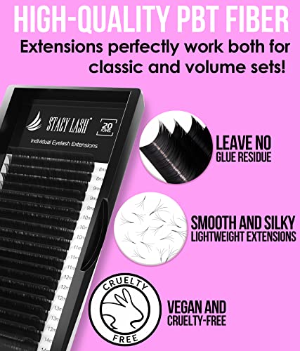 J Curl Eyelash Extensions 0.07mm 14mm - PBT Mink