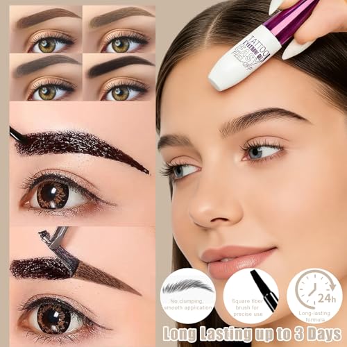 HULYHDP Peel-Off Eyebrow Gel - 2Pcs Waterproof Black Tint