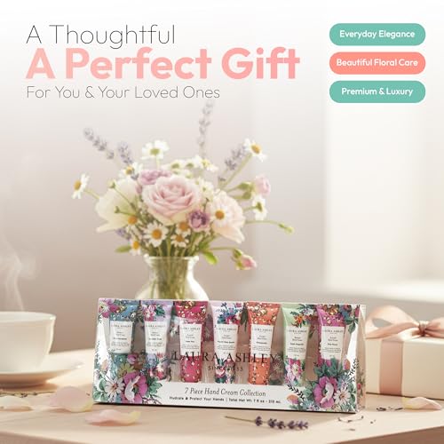 Laura Ashley Hand Cream Set - 7 Travel Size Moisturizing Lotions