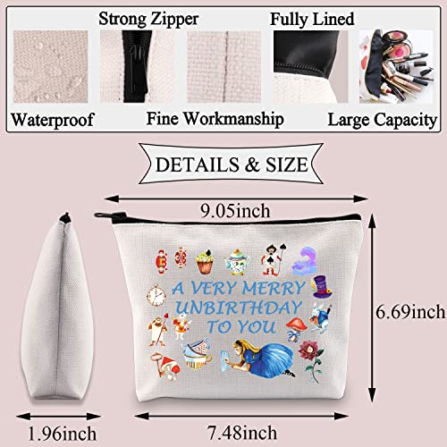 BDPWSS Fairy Tales Makeup Bag a Very Merry Unbirthday To You Cosmetic Bag For Family Friend (Merry birthday you)