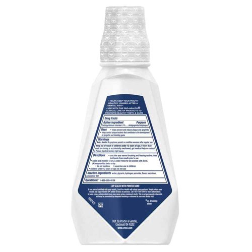 Crest Pro-Health Clinical Mouthwash with CPC, Alcohol Free, Gingivitis Treatment, Deep Clean Mint, 473 Ml (16 fl oz), 4 Count