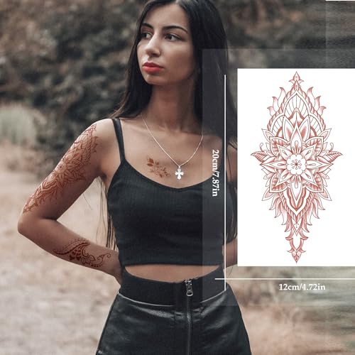 Half Arm Temporary Tattoos for Women, Waterproof Floral Sleeve