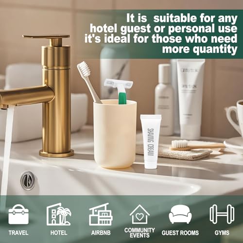 Disposable Razors in Bulk ,Green Razors Individually Wrapped Bulk,Twin Blade Razors with Clear Safety Cap and Shaving Cream, Razors For Homeless, Hotel,Air Bnb,Shelter/Homeless/Travel (30)