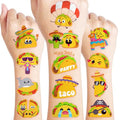 96 PCS Taco Temporary Tattoos for Kids - Mexican Fiesta Party Favors