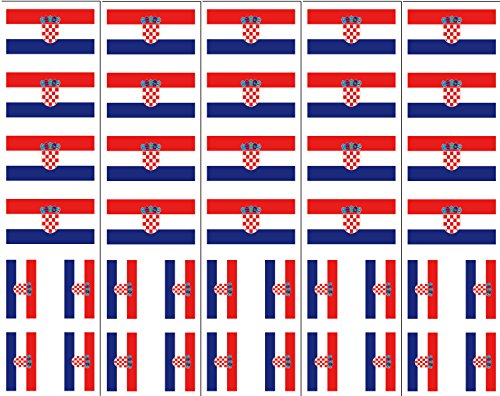 Croatia Flag Temporary Tattoos - 40 Pack