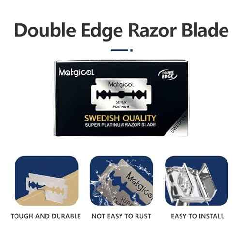 100Pcs, Double Edge Safety Razor Blades, Premium Platinum Stainless Steel Razor Blades with PTFE, Tungsten and Chromium Coated Edges for Smooth, and Comfortable Shaves