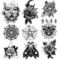 9 Sheets Waterproof Temporary Tattoo Stickers - Halloween Designs