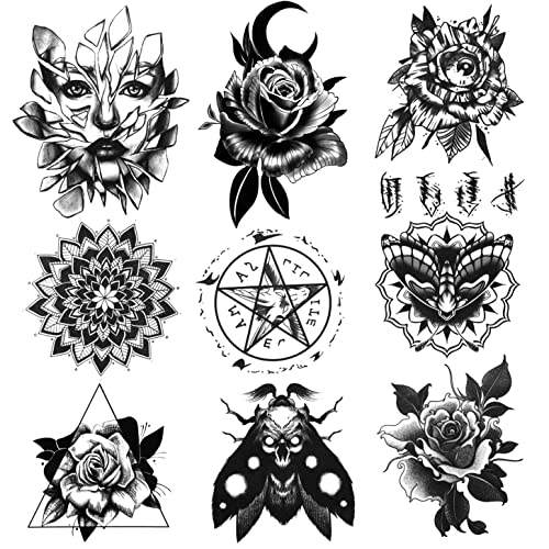 9 Sheets Waterproof Temporary Tattoo Stickers - Halloween Designs