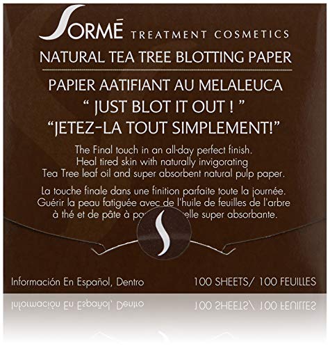 Sormé Tea Tree Blotting Paper, 100 Count