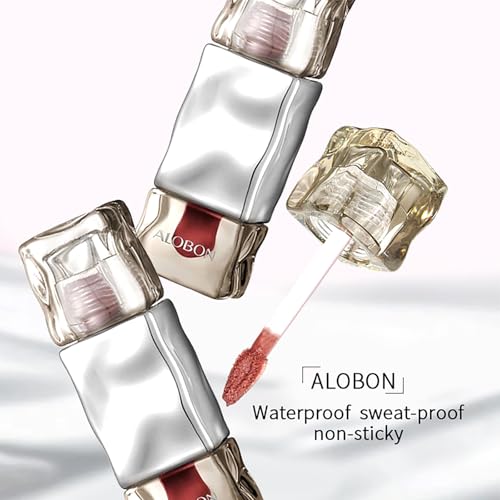 ALOBON Cream Lip Gloss Lipstick, Long-Lasting Color Development Cranberry Red Anti-Smudge Matte Lipstick (05 Cream peach color)