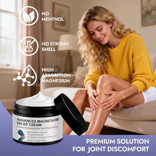 Lestrova Magnesium Cream Relief Cream ? Fast-Absorbing, Non-Greasy Topical Magnesium Lotion for Muscle Relaxation 1.76 Fl Oz(100g)