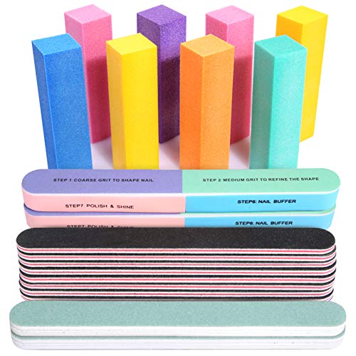 20PCS Nail File Kit - Professional Nail Buffers & Files Set