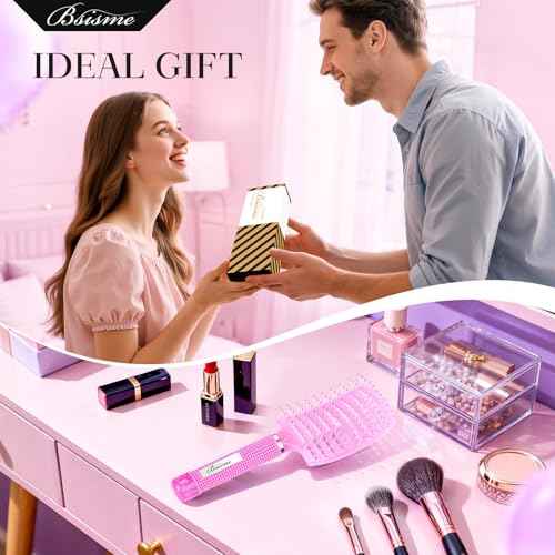 Bsisme Hair Brush, Professional Curved Vented Brush for Faster Blow Drying, Detangler & Frizz-Free on Curly Wet Thick Fine Hair for Women Men Kids