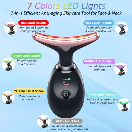 7-Color Face and Neck Massager with 3 Massage Modes