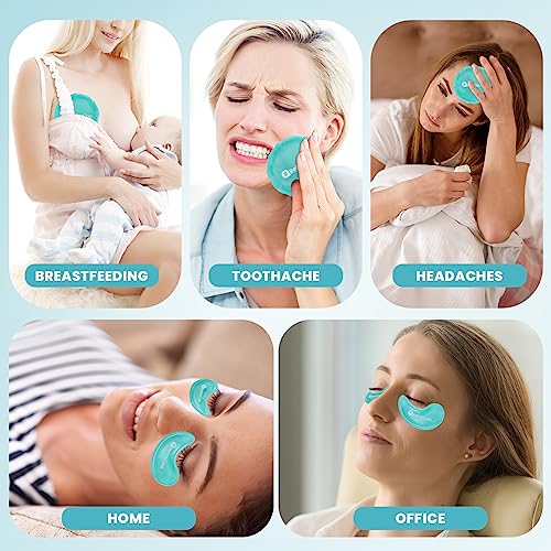 RelaxCoo Ice Face Eye Mask for Dark Circles and Puffiness Cold Warm Compress, Gel Cold Cooling Face Mask Package for Women and Men, Migraines, Headache, Stress and Relaxation