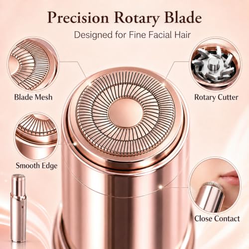 Shuangtong Champagne Facial Hair Remover for Women Painless USB Rechargeable Lipstick Size