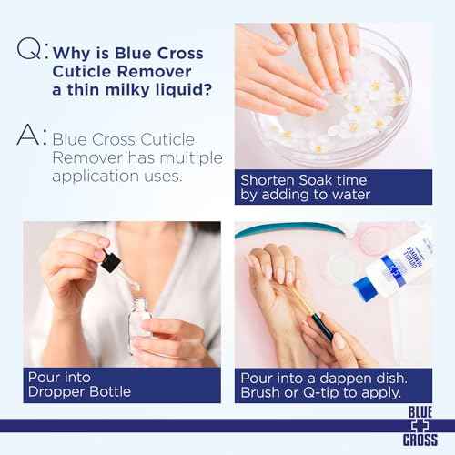 Cuticle Remover & Softener Liquid for Nails ? Blue Cross Professional Nail Care with Lanolin, Hydrating Treatment for Dry Cuticles & Hangnails, Made in USA, 8oz