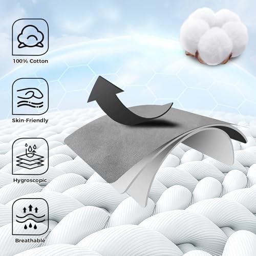 Donfri 10 Pairs Cotton Moisturizing Gloves Men Touchscreen Fingers for Eczema Dry Hands Hand Care Overnight Moisturizing (Medium-Black)