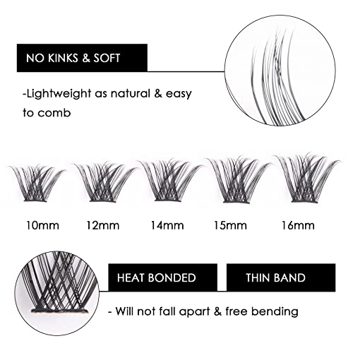Cluster Lashes 72pc Eyelash Extensions Kit 10-16mm Mix