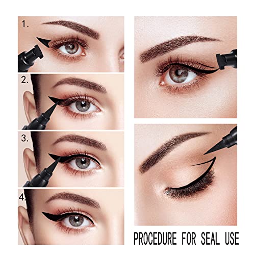 Winged Eyeliner Stamp-2 Pens, Smudge Proof Waterproof Long Lasting quick flick wingliner, Vamp Style Wing Eye Liner Pen Black (Left and Right)