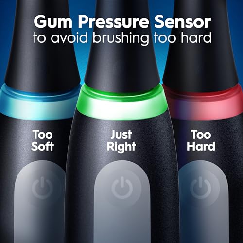 Oral-B iO Series 3 Deep Clean Electric Toothbrush Black, 3 Modes, 2 Replacement Heads, Travel Case