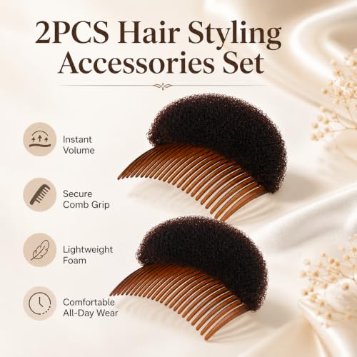 Hair Styling Accessories Set - Foam Bun Maker & Volume Pads