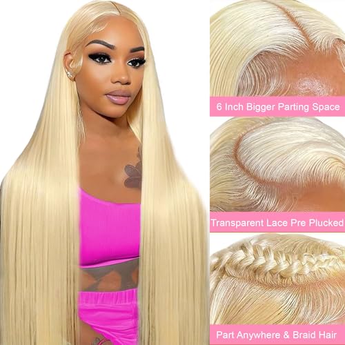 613 Blonde Human Hair Lace Front Wig 13x6 HD 200 Density 20"