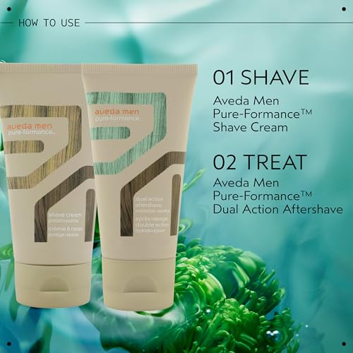 Aveda Men Pure-Formance Dual Action Aftershave | 2-in-1 Aftershave & Moisturizer | with Spearmint | for All Skin Types | 97% Naturally Derived*, 2.5 Fl Oz
